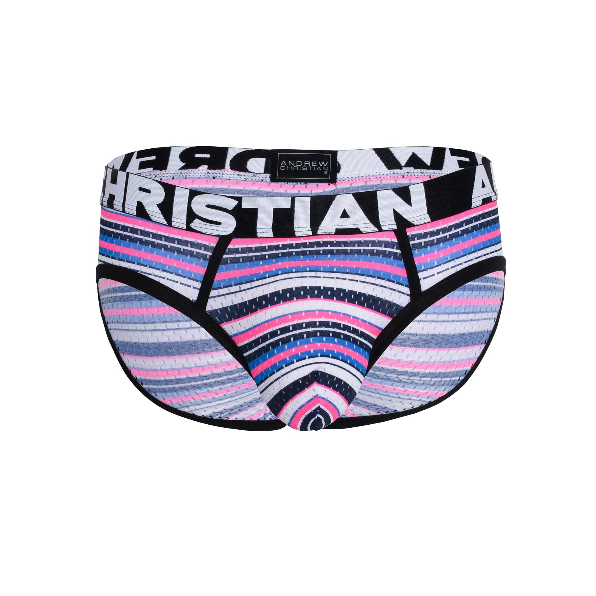 Vivid Mesh Stripe Brief w/ Almost Naked