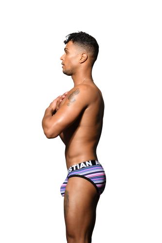 Vivid Mesh Stripe Brief w/ Almost Naked - Imagen 4