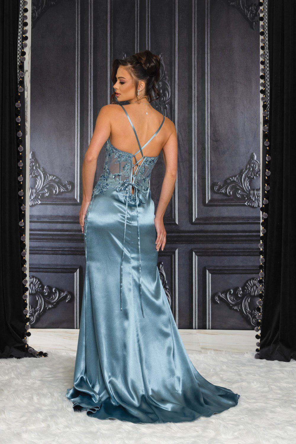 Vestido graduación corsé trasparente - Imagen 6