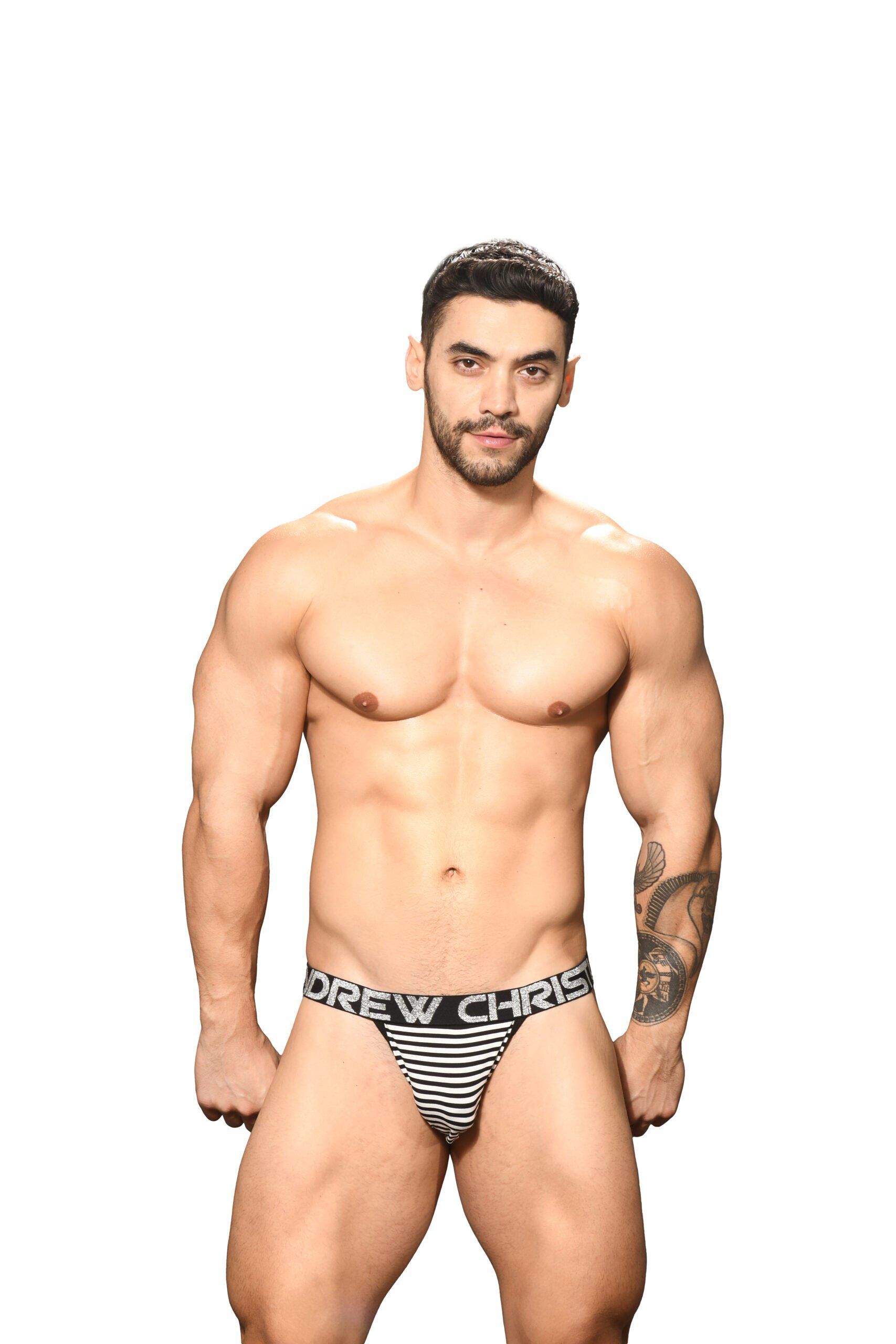 Suspensorio Andrew Christian rayado negro/ blanco