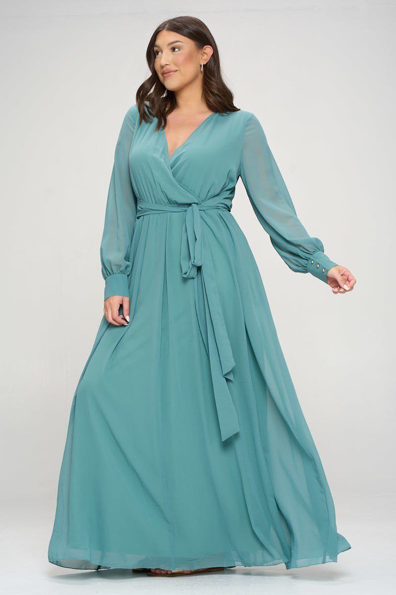 Vestido casual verde menta.