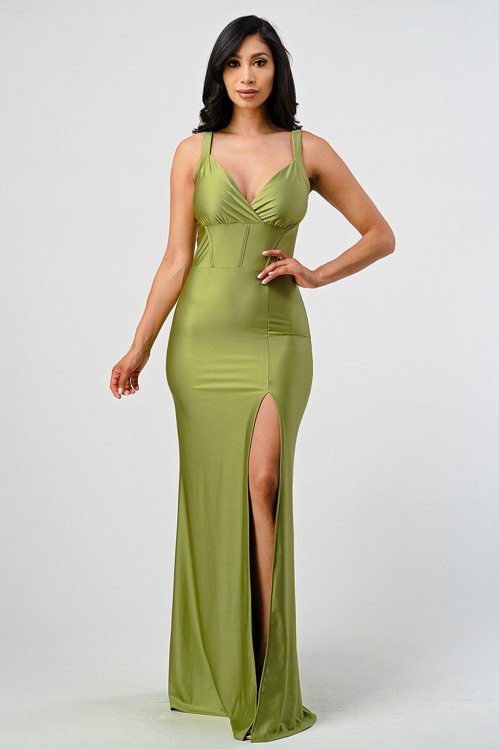 Vestido largo de satin